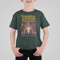 Funny RPG Workout Gym Nerd T Shirt For Kid Dumbbells And Dragons The Original Swoleplaying Game - Wonder Print Shop