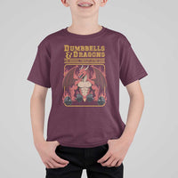 Funny RPG Workout Gym Nerd T Shirt For Kid Dumbbells And Dragons The Original Swoleplaying Game - Wonder Print Shop