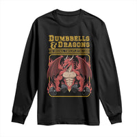 Funny RPG Workout Gym Nerd Long Sleeve Shirt Dumbbells And Dragons The Original Swoleplaying Game - Wonder Print Shop