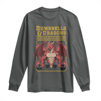 Funny RPG Workout Gym Nerd Long Sleeve Shirt Dumbbells And Dragons The Original Swoleplaying Game - Wonder Print Shop