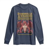 Funny RPG Workout Gym Nerd Long Sleeve Shirt Dumbbells And Dragons The Original Swoleplaying Game - Wonder Print Shop