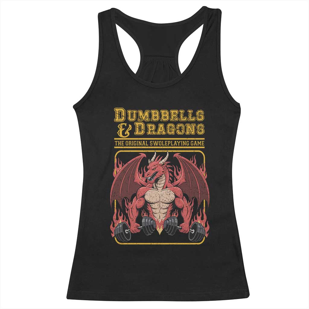 Funny RPG Workout Gym Nerd Racerback Tank Top Dumbbells And Dragons The Original Swoleplaying Game - Wonder Print Shop