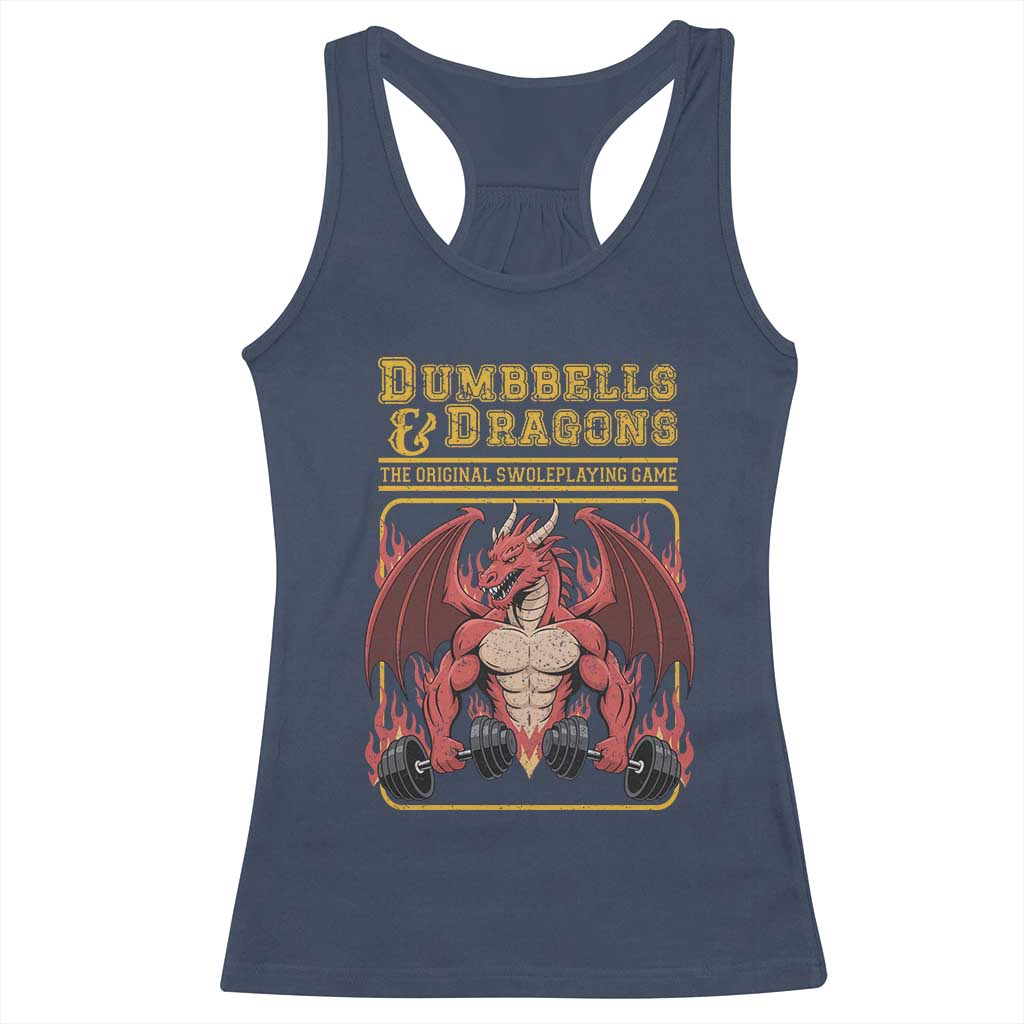 Funny RPG Workout Gym Nerd Racerback Tank Top Dumbbells And Dragons The Original Swoleplaying Game - Wonder Print Shop