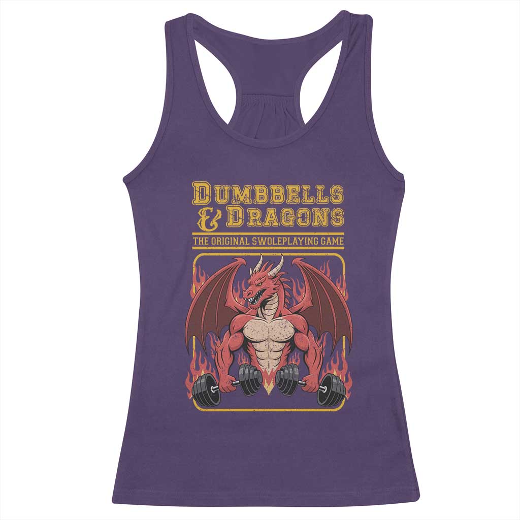 Funny RPG Workout Gym Nerd Racerback Tank Top Dumbbells And Dragons The Original Swoleplaying Game - Wonder Print Shop