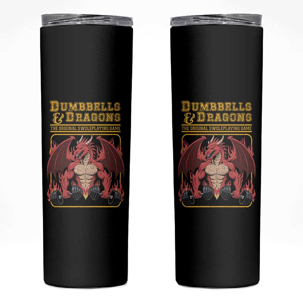 Funny RPG Workout Gym Nerd Skinny Tumbler Dumbbells And Dragons The Original Swoleplaying Game - Wonder Print Shop