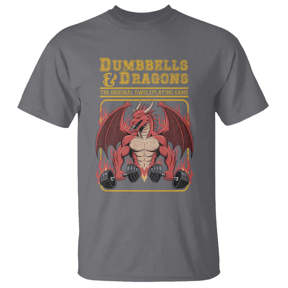 Funny RPG Workout Gym Nerd T Shirt Dumbbells And Dragons The Original Swoleplaying Game - Wonder Print Shop