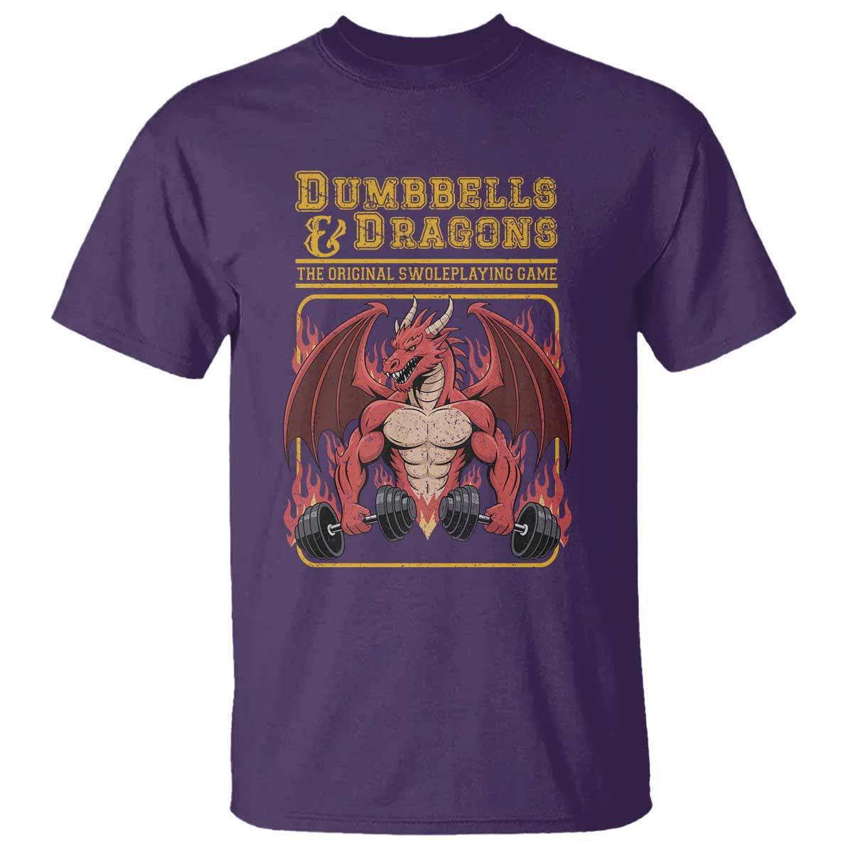 Funny RPG Workout Gym Nerd T Shirt Dumbbells And Dragons The Original Swoleplaying Game - Wonder Print Shop