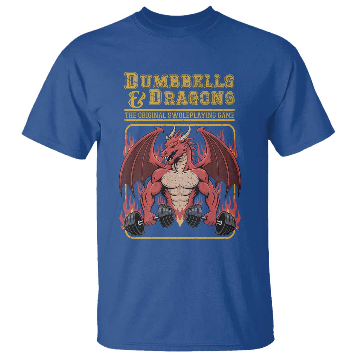 Funny RPG Workout Gym Nerd T Shirt Dumbbells And Dragons The Original Swoleplaying Game - Wonder Print Shop