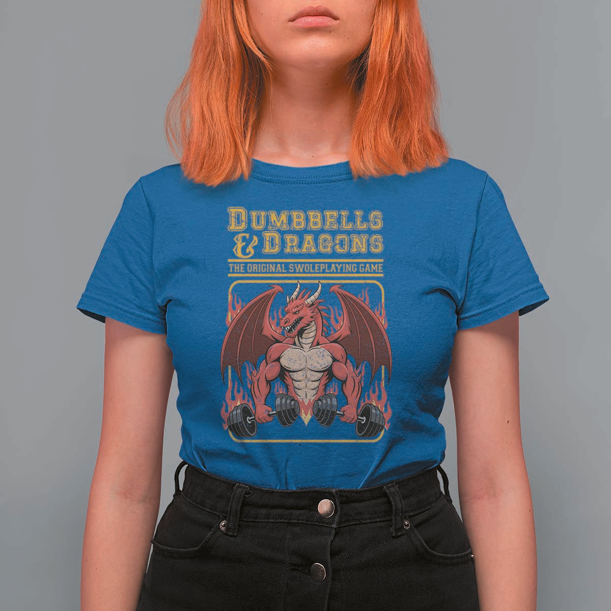 Funny RPG Workout Gym Nerd T Shirt For Women Dumbbells And Dragons The Original Swoleplaying Game - Wonder Print Shop