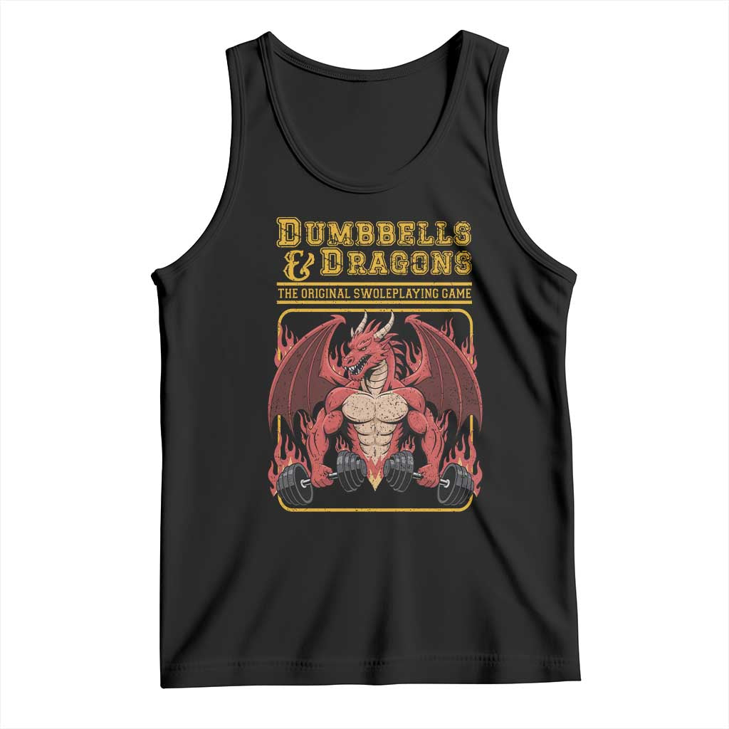 Funny RPG Workout Gym Nerd Tank Top Dumbbells And Dragons The Original Swoleplaying Game - Wonder Print Shop