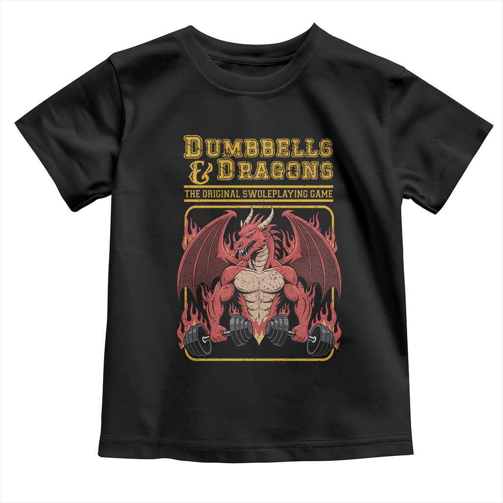 Funny RPG Workout Gym Nerd Toddler T Shirt Dumbbells And Dragons The Original Swoleplaying Game - Wonder Print Shop