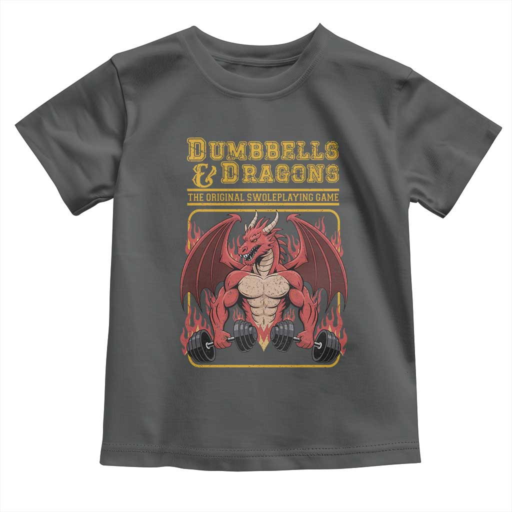 Funny RPG Workout Gym Nerd Toddler T Shirt Dumbbells And Dragons The Original Swoleplaying Game - Wonder Print Shop