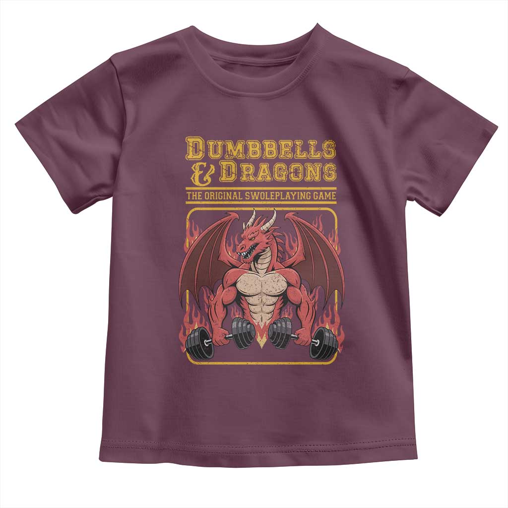 Funny RPG Workout Gym Nerd Toddler T Shirt Dumbbells And Dragons The Original Swoleplaying Game - Wonder Print Shop