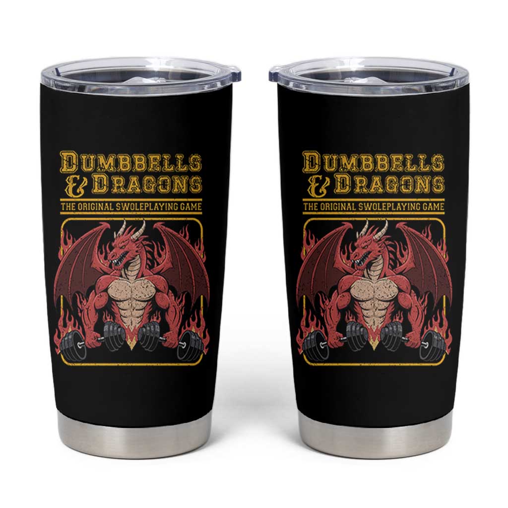Funny RPG Workout Gym Nerd Tumbler Cup Dumbbells And Dragons The Original Swoleplaying Game - Wonder Print Shop