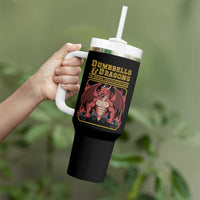 Funny RPG Workout Gym Nerd Tumbler With Handle Dumbbells And Dragons The Original Swoleplaying Game - Wonder Print Shop