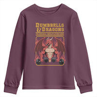 Funny RPG Workout Gym Nerd Youth Sweatshirt Dumbbells And Dragons The Original Swoleplaying Game - Wonder Print Shop