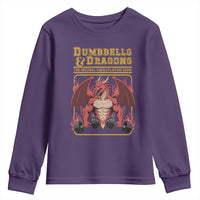 Funny RPG Workout Gym Nerd Youth Sweatshirt Dumbbells And Dragons The Original Swoleplaying Game - Wonder Print Shop