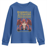 Funny RPG Workout Gym Nerd Youth Sweatshirt Dumbbells And Dragons The Original Swoleplaying Game - Wonder Print Shop