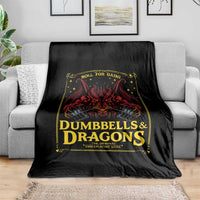 Funny RPG Weightlifting Workout Gym Throw Blanket Dumbbells And Dragons The Original Swoleplaying Game - Wonder Print Shop