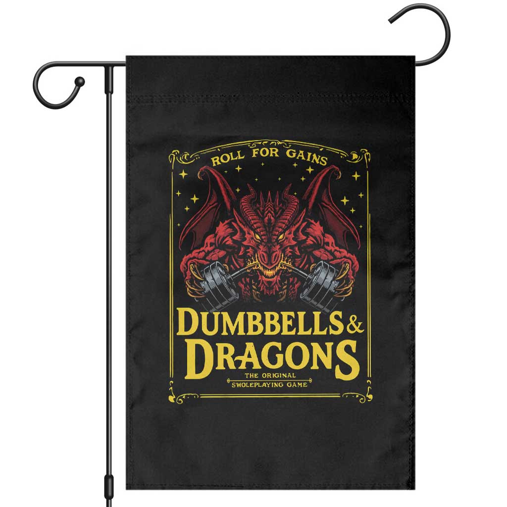 Funny RPG Weightlifting Workout Gym Garden Flag Dumbbells And Dragons The Original Swoleplaying Game - Wonder Print Shop