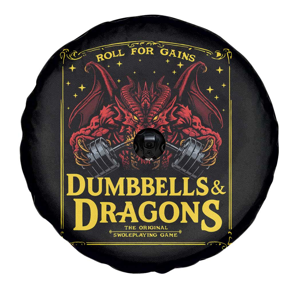 Funny RPG Weightlifting Workout Gym Spare Tire Cover Dumbbells And Dragons The Original Swoleplaying Game - Wonder Print Shop