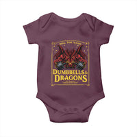 Funny RPG Weightlifting Workout Gym Baby Onesie Dumbbells And Dragons The Original Swoleplaying Game - Wonder Print Shop