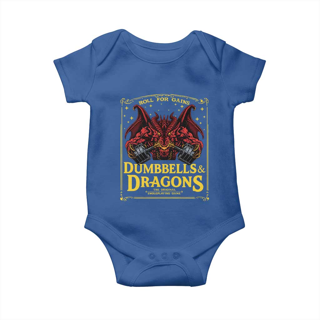 Funny RPG Weightlifting Workout Gym Baby Onesie Dumbbells And Dragons The Original Swoleplaying Game - Wonder Print Shop