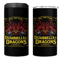 Funny RPG Weightlifting Workout Gym 4 in 1 Can Cooler Tumbler Dumbbells And Dragons The Original Swoleplaying Game - Wonder Print Shop