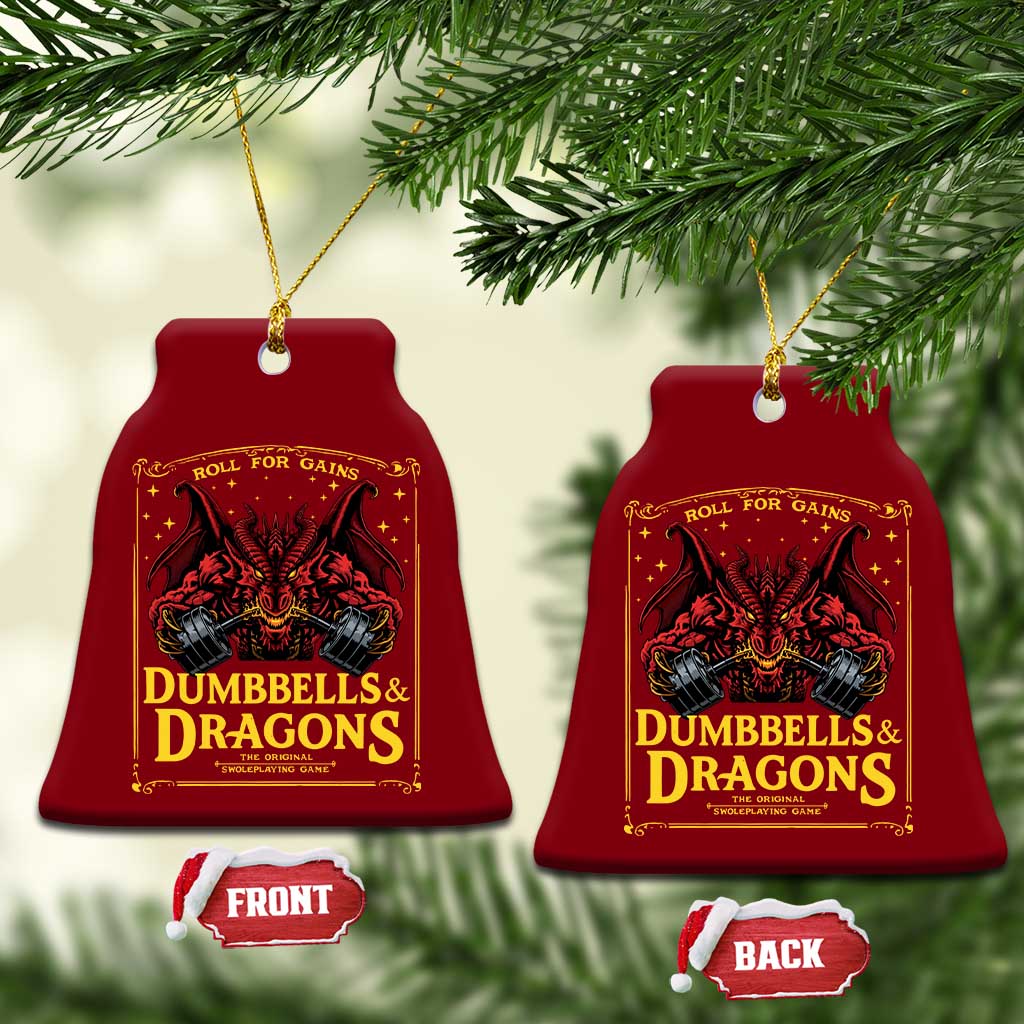 Funny RPG Weightlifting Workout Gym Ceramic Ornament Dumbbells And Dragons The Original Swoleplaying Game - Wonder Print Shop