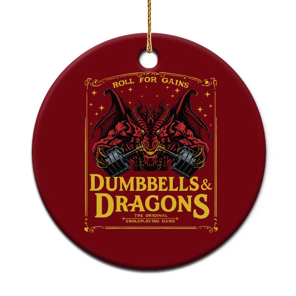 Funny RPG Weightlifting Workout Gym Ceramic Ornament Dumbbells And Dragons The Original Swoleplaying Game - Wonder Print Shop