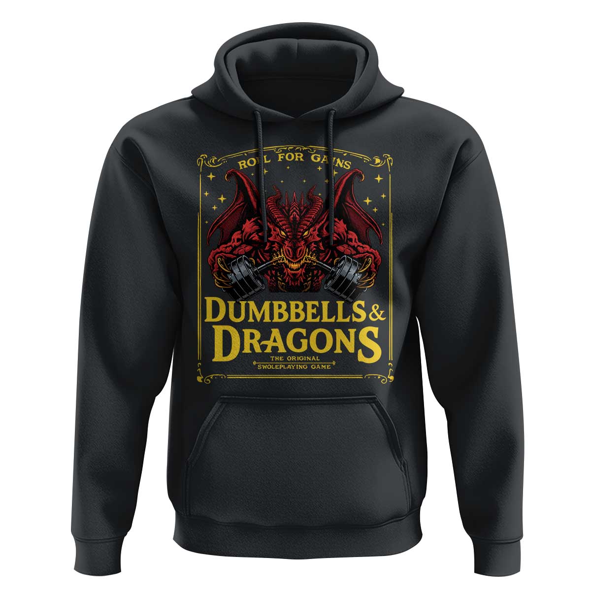 Funny RPG Weightlifting Workout Gym Hoodie Dumbbells And Dragons The Original Swoleplaying Game - Wonder Print Shop