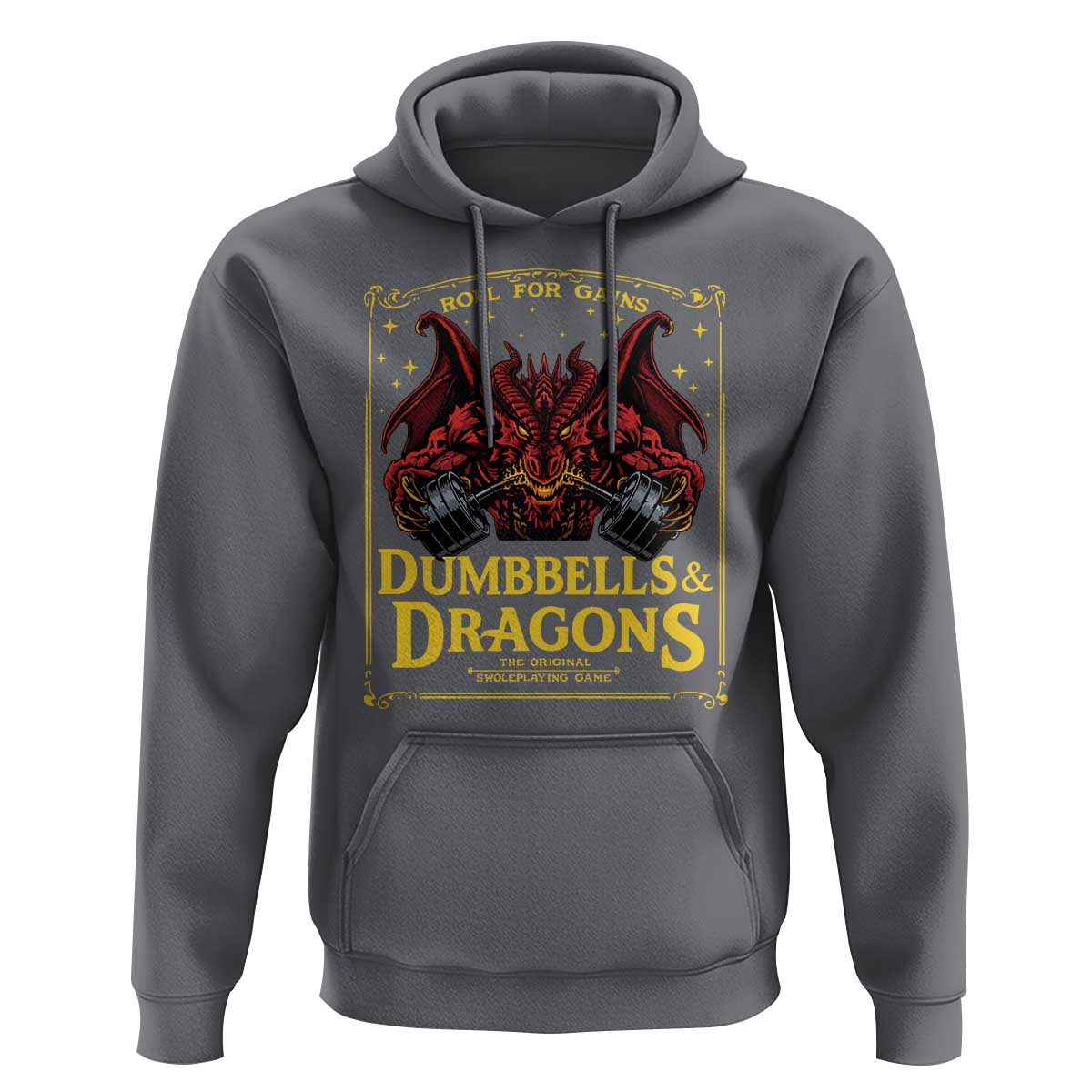 Funny RPG Weightlifting Workout Gym Hoodie Dumbbells And Dragons The Original Swoleplaying Game - Wonder Print Shop