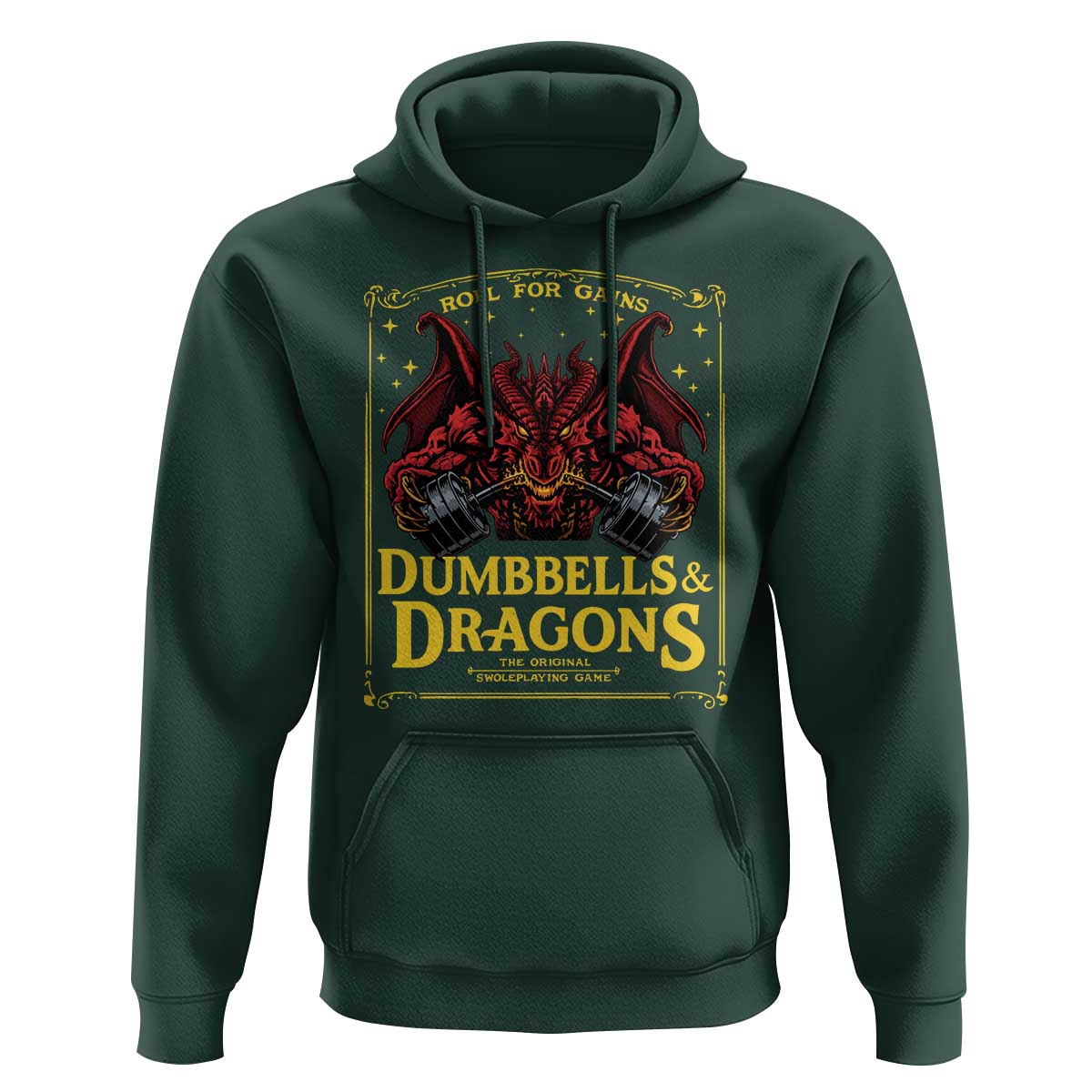 Funny RPG Weightlifting Workout Gym Hoodie Dumbbells And Dragons The Original Swoleplaying Game - Wonder Print Shop