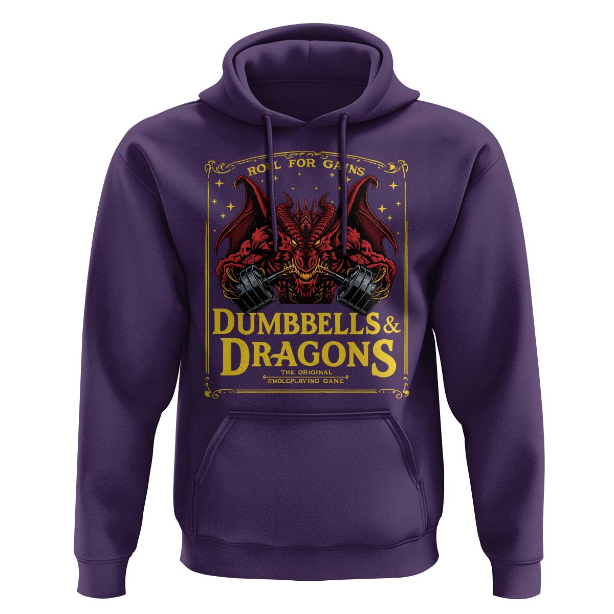 Funny RPG Weightlifting Workout Gym Hoodie Dumbbells And Dragons The Original Swoleplaying Game - Wonder Print Shop