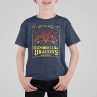 Funny RPG Weightlifting Workout Gym T Shirt For Kid Dumbbells And Dragons The Original Swoleplaying Game - Wonder Print Shop