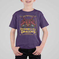 Funny RPG Weightlifting Workout Gym T Shirt For Kid Dumbbells And Dragons The Original Swoleplaying Game - Wonder Print Shop