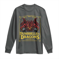 Funny RPG Weightlifting Workout Gym Long Sleeve Shirt Dumbbells And Dragons The Original Swoleplaying Game - Wonder Print Shop
