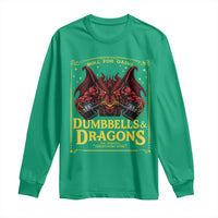 Funny RPG Weightlifting Workout Gym Long Sleeve Shirt Dumbbells And Dragons The Original Swoleplaying Game - Wonder Print Shop