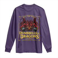 Funny RPG Weightlifting Workout Gym Long Sleeve Shirt Dumbbells And Dragons The Original Swoleplaying Game - Wonder Print Shop
