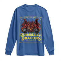 Funny RPG Weightlifting Workout Gym Long Sleeve Shirt Dumbbells And Dragons The Original Swoleplaying Game - Wonder Print Shop