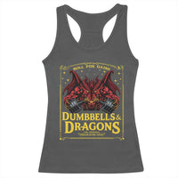 Funny RPG Weightlifting Workout Gym Racerback Tank Top Dumbbells And Dragons The Original Swoleplaying Game - Wonder Print Shop