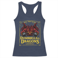 Funny RPG Weightlifting Workout Gym Racerback Tank Top Dumbbells And Dragons The Original Swoleplaying Game - Wonder Print Shop