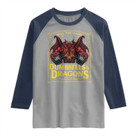 Funny RPG Weightlifting Workout Gym Raglan Shirt Dumbbells And Dragons The Original Swoleplaying Game - Wonder Print Shop