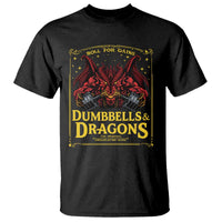 Funny RPG Weightlifting Workout Gym T Shirt Dumbbells And Dragons The Original Swoleplaying Game - Wonder Print Shop