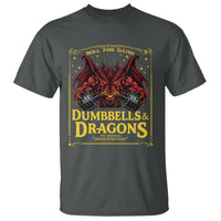 Funny RPG Weightlifting Workout Gym T Shirt Dumbbells And Dragons The Original Swoleplaying Game - Wonder Print Shop