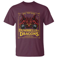 Funny RPG Weightlifting Workout Gym T Shirt Dumbbells And Dragons The Original Swoleplaying Game - Wonder Print Shop