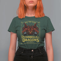 Funny RPG Weightlifting Workout Gym T Shirt For Women Dumbbells And Dragons The Original Swoleplaying Game - Wonder Print Shop