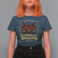 Funny RPG Weightlifting Workout Gym T Shirt For Women Dumbbells And Dragons The Original Swoleplaying Game - Wonder Print Shop