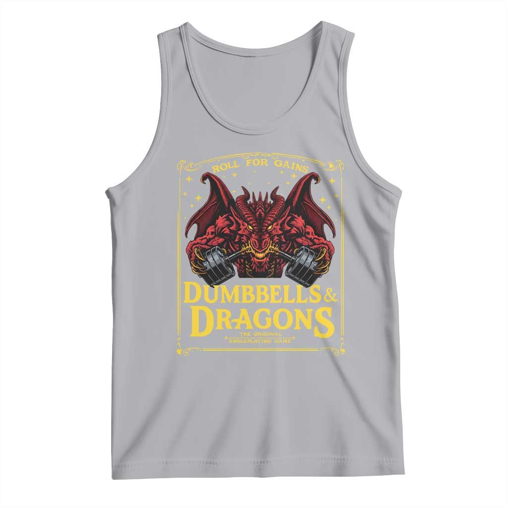 Funny RPG Weightlifting Workout Gym Tank Top Dumbbells And Dragons The Original Swoleplaying Game - Wonder Print Shop