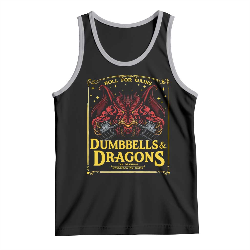 Funny RPG Weightlifting Workout Gym Tank Top Dumbbells And Dragons The Original Swoleplaying Game - Wonder Print Shop